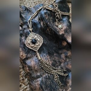 Cleobella for Lucky Brand Oversized Bali & Black Onyx Pendant Necklace